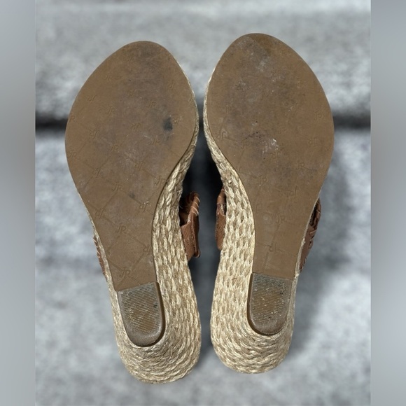 Jack Rodgers Shelby Rope Wedge Leather Sandal Heels in Tan Women’s 6.5 - Picture 7 of 8